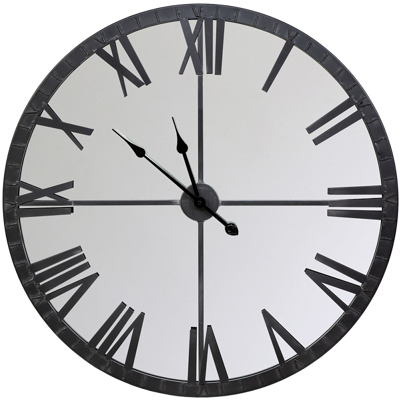 Часы настенные зеркальные с чёрным металлическим циферблатом Mirror Tower Clock Черный Зеркало Часы настенные зеркальные с чёрным металлическим циферблатом Mirror Tower Clock Черный Зеркало в Костроме | Loft Concept
