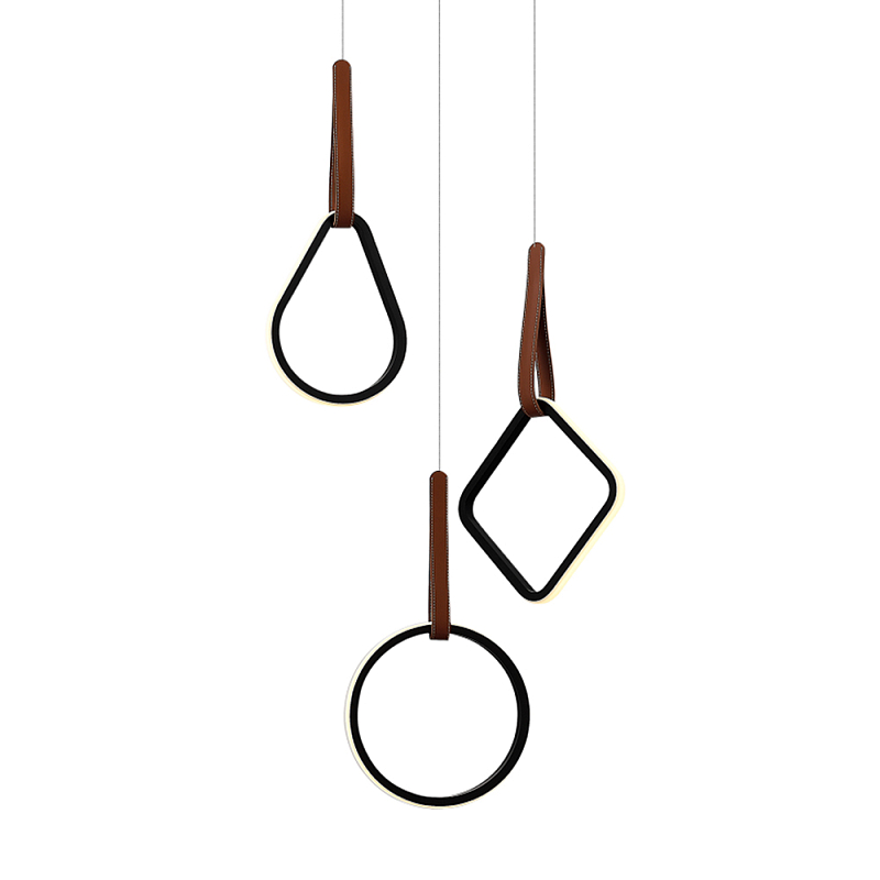 Подвесной светильник с геометрическими источниками света Geometric Architecture of Light Черный Терракотовый в Костроме | Loft Concept 