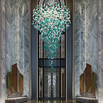Люстра зеленая каскадная Green Light CascadeDroplet Chandelier варинант исполнения - 1 | Loft Concept в Костроме