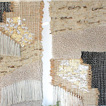 Триптих Геометрический гобелен бежевый Figurative Beige Wall Hangings варинант исполнения - 1 | Loft Concept в Костроме