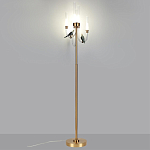 Торшер с 2-мя фигурками птиц на изогнутых прозрачных трубках Ganthea варинант исполнения - 2 | Loft Concept в Костроме