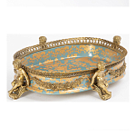 Чаша с орнаментом на ножках в виде бронзовых ангелов Eden Garden варинант исполнения - 2 | Loft Concept в Костроме