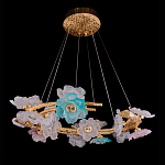 Люстра круглая на золотом каркасе с цветочным декором Miscellaneous herbs варинант исполнения - 1 | Loft Concept в Костроме