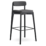 Барный стул из массива ясеня с обивкой из рогожки Elegant Ash Shape варинант исполнения - 2 | Loft Concept в Костроме