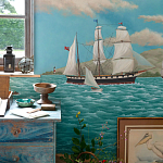Обои ручная роспись Nantucket Crossing Brandt colourway on scenic paper варинант исполнения - 2 | Loft Concept в Костроме