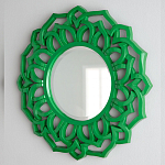 Зеркало круглое в ажурной зеленой раме Green Floral Pattern варинант исполнения - 2 | Loft Concept в Костроме
