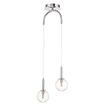 Подвесной светильник с 2-мя рельефными прозрачными плафонами из стекла и основанием цвета Хром Perforated Glass Bubbles варинант исполнения - 1 | Loft Concept в Костроме