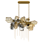 Люстра подвесная с 22-мя гранёными стеклянными плафонами с вертикальными подвесками Gilded Mirage  варинант исполнения - 2 | Loft Concept в Костроме