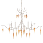 Люстра белая фактурная с подвесками из ракушек Study of Grace варинант исполнения - 3 | Loft Concept в Костроме