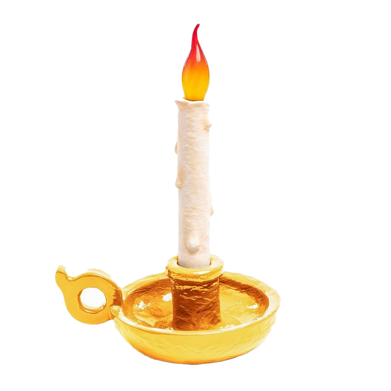 Настольная лампа Seletti Bugia gold Белый Золотой Настольная лампа Seletti Bugia gold Белый Золотой в Костроме | Loft Concept