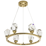 Подвесная круглая люстра с хрустальными плафонами Esme Crystal Brass Ring Chandelier варинант исполнения - 2 | Loft Concept в Костроме