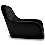 Барный стул со спинкой и подлокотниками на 4-х металлических ножках Douglas Rhombus Черный Велюр варинант исполнения - 2 | Loft Concept в Костроме