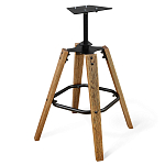 Барный стул со спинкой и подлокотниками на 4-х деревянных ножках Douglas Rhombus Коричневый Велюр варинант исполнения - 5 | Loft Concept в Костроме