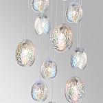 Люстра каскадная с 11-ю круглыми плафонами из рельефного стекла Disc Light варинант исполнения - 3 | Loft Concept в Костроме