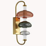 Бра с плафоном из разноцветного стекла Glass Peonies варинант исполнения - 2 | Loft Concept в Костроме