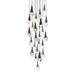 Люстра каскадная с 24-мя рельефными прозрачными плафонами в форме лепестков Glass Pod  варинант исполнения - 1 | Loft Concept в Костроме
