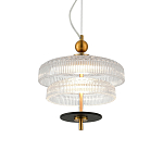 Подвесной светильник многослойный из рифленого прозрачного стекла Academy of Light варинант исполнения - 2 | Loft Concept в Костроме