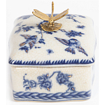 Фарфоровая шкатулка с бронзовой стрекозой Blue and White варинант исполнения - 5 | Loft Concept в Костроме