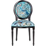 Стул из массива бука бирюзовый с изображением птиц в саду Turquoise Chinoiserie Bird Chair варинант исполнения - 1 | Loft Concept в Костроме