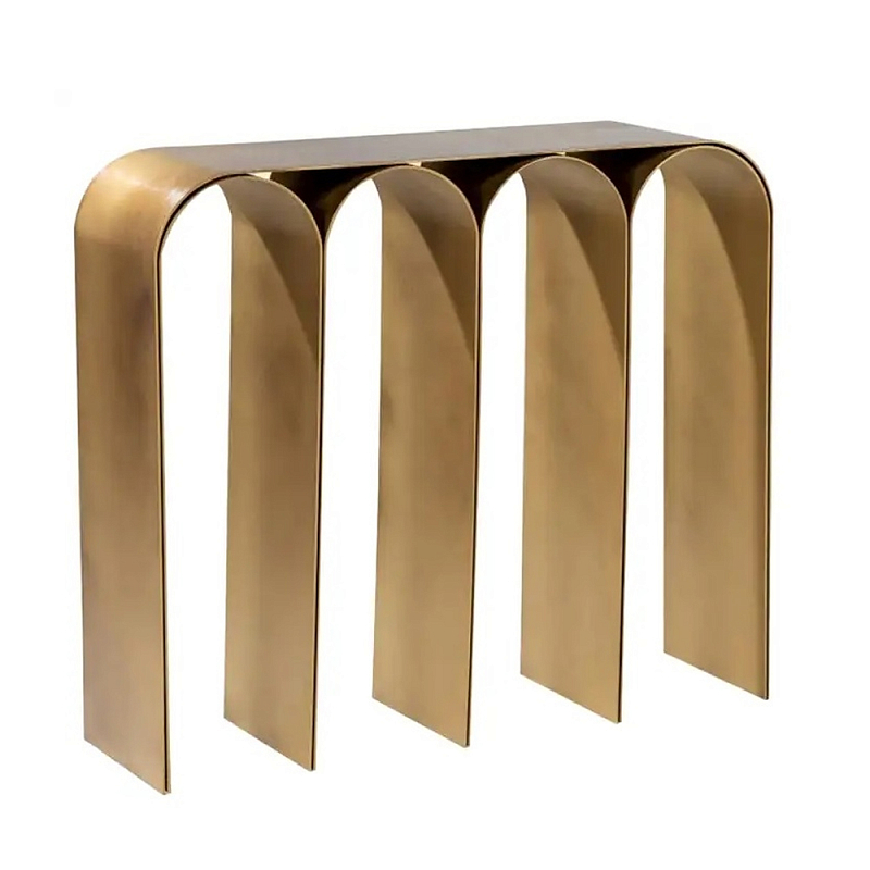 Консоль округлой формы бронзового цвета Gold Arch Золотой Консоль округлой формы бронзового цвета Gold Arch Золотой в Костроме | Loft Concept