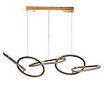 Люстра подвесная золотая в форме изогнутых колец Curved Rings варинант исполнения - 1 | Loft Concept в Костроме