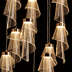 Люстра каскадная с 10-ю прозрачными плафонами Wave Line варинант исполнения - 7 | Loft Concept в Костроме