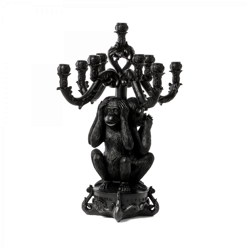 Подсвечник Seletti Giant Burlesque 3 Monkeys Black Черный Подсвечник Seletti Giant Burlesque 3 Monkeys Black Черный в Костроме | Loft Concept