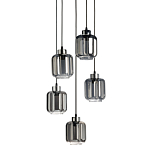 Люстра с 5-ю плафонами серого цвета Smoked Prism варинант исполнения - 1 | Loft Concept в Костроме