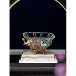 Чаша квадратная из прозрачного стекла с фигурками разноцветных птиц Eden Garden варинант исполнения - 2 | Loft Concept в Костроме