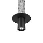 Подвесной светильник с узким цилиндрическим плафоном и черным металлическим декором Concrete Pipe варинант исполнения - 6 | Loft Concept в Костроме