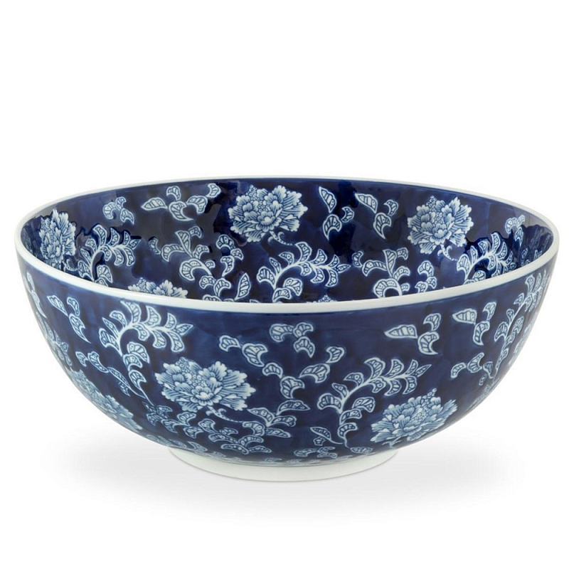 Салатник Bowl Chinoiserie Белый Синий Салатник Bowl Chinoiserie Белый Синий в Костроме | Loft Concept
