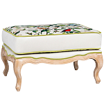 Банкетка золотистая из натурального бука с изображением птиц и цветов Blooming Birds варинант исполнения - 1 | Loft Concept в Костроме