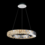 Люстра серебряная в форме кольца с мозаичным хрустальным оформлением Sparks of Crystal варинант исполнения - 1 | Loft Concept в Костроме