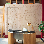 Обои с вышивкой ручной работы Glyph Original colourway on wool sateen варинант исполнения - 1 | Loft Concept в Костроме