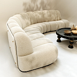 Диван Limoges полукруглой формы с обивкой букле молочного цвета варинант исполнения - 3 | Loft Concept в Костроме