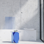 Matis журнальный столик синий из металла и кожи варинант исполнения - 1 | Loft Concept в Костроме