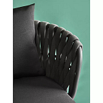 Стул мягкий с декором в виде плетеных лент на спинке и подлокотниках Semicircular Chair Decorated with Ribbons варинант исполнения - 6 | Loft Concept в Костроме