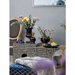 Ваза темно-синего цвета из фарфора с бронзовыми ручками в виде змей Высота 39 см Eden Garden porcelain and bronze варинант исполнения - 4 | Loft Concept в Костроме