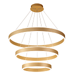 Люстра подвесная светодиодная с тремя золотистыми кольцами Ring Horizontal варинант исполнения - 1 | Loft Concept в Костроме