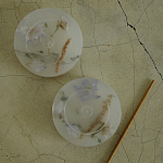 Круглая подставка под благовония из эпоксидной смолы с цветами белая Epoxy Resin Flowers Incense Stand White варинант исполнения - 3 | Loft Concept в Костроме