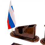 Настольный письменный набор с часами из природного камня обсидиана  Contract Extended варинант исполнения - 3 | Loft Concept в Костроме