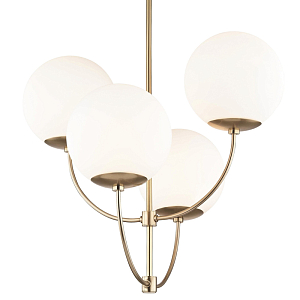Люстра Breasal White Matte Balls Chandelier Brass