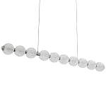 Подвесной линейный светодиодный светильник Crystal Globule Linear Hanging Lamp Chrome варинант исполнения - 1 | Loft Concept в Костроме