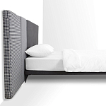 Кровать с большим мягким изголовьем Unity Dark Grey Bed варинант исполнения - 5 | Loft Concept в Костроме