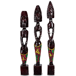 Комплект из трёх деревянных статуэток в виде аборигенов Three Aborigines Figurines варинант исполнения - 3 | Loft Concept в Костроме