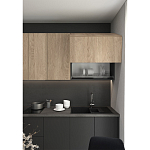 Черный матовый кухонный гарнитур с фасадом под дерево Renart Kitchen Set варинант исполнения - 4 | Loft Concept в Костроме