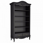 Стеллаж черный широкий из массива бука с 5-ю полками и 2-мя ящиками Black Provence варинант исполнения - 1 | Loft Concept в Костроме