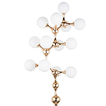 Торшер с плафонами из стеклянных шаров Pearls Suspension Gold Floor Lamp варинант исполнения - 2 | Loft Concept в Костроме