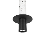 Подвесной светильник с узким цилиндрическим плафоном и черным металлическим декором Concrete Pipe варинант исполнения - 12 | Loft Concept в Костроме