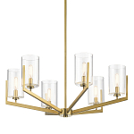 Люстра с 6-ю прозрачными цилиндрическими плафонами Kichler варинант исполнения - 1 | Loft Concept в Костроме